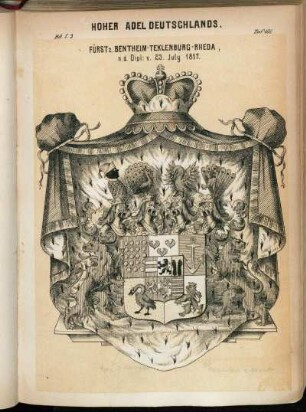 Taf. 101. Fürst z. Bentheim-Teklenburg-Rheda, n. d. Dipl: v. 23. July 1817.