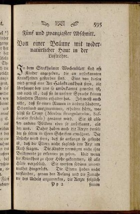 Fünf und zwanzigster Abschnitt. Von einer Bräune mit widernatürlicher Haut in der Luftröhre.