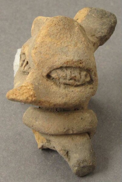 Animal head made of clay