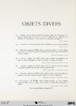 Objets divers (Nr. 44-65)