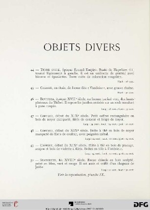 Objets divers (Nr. 44-65)