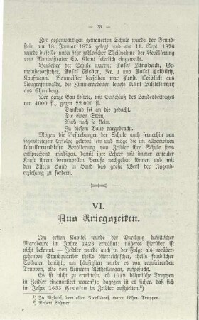 VI. Aus Kriegszeiten
