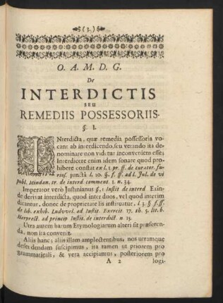 De Interdictis Seu Remediis Possessoriis