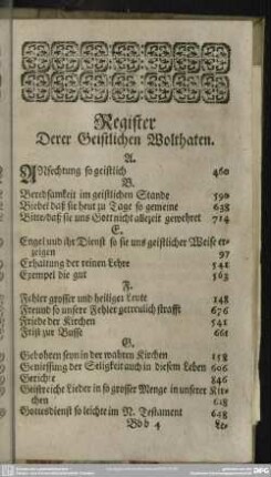 Register Derer Geistlichen Wolthaten