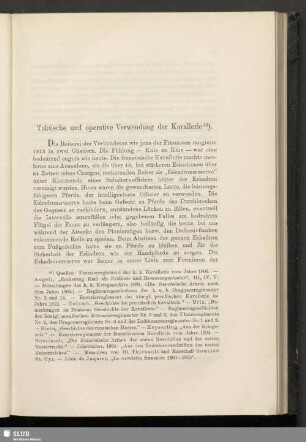 Taktische und operative Verwendung der Kavallerie