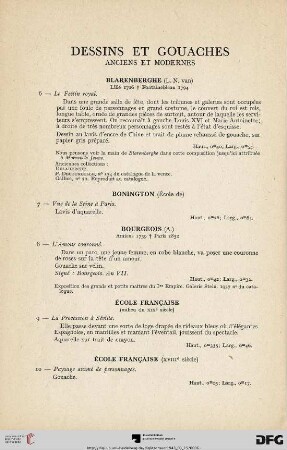 Dessins et Gouaches anciens et modernes (Nr. 6-21)