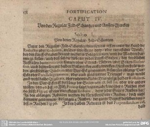 CAPUT IV. Von den Regular Feld-Schantzen und Anssen-Wercken.