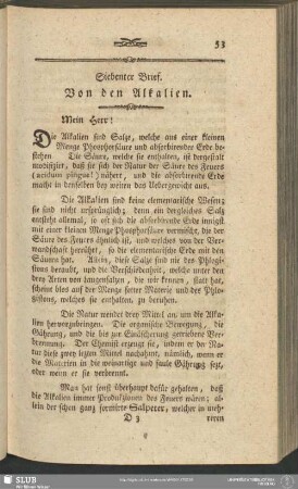 Siebenter Brief. Von den Alkalien