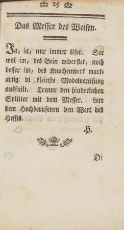 Das Messer des Weisen