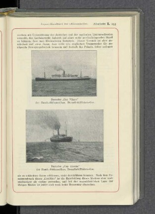 Dampfer "Cap Vilano" der Hamb.-Südamerikan. Dampfschifffahrts-Ges. Dampfer "Cap Arcona" der Hamb.-Südamerikan. Dampfschifffahrts-Ges.