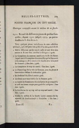 303-371, Poetes François du XVI Siecle