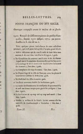 303-371, Poetes François du XVI Siecle