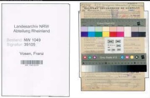 Entnazifizierung Franz Vosen , geb. 25.01.1909 (Gastwirt)