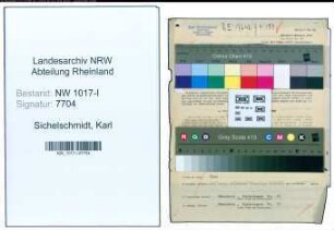 Entnazifizierung Karl Sichelschmidt , geb. 09.05.1891 (Baumeister)