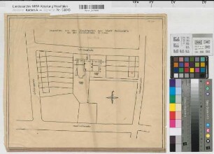 Münster (Münster) Bebauung Ulrichstraße Lageplan (1930) 1 : 500 36 x 43 Zeichnung Westfälische Heimstätte Wohnungsgesellschaft Münsterland