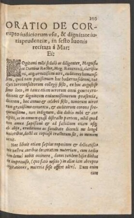 Oratio De Corrupto iudiciorum usu, & dignitate iurisprudentiae ...