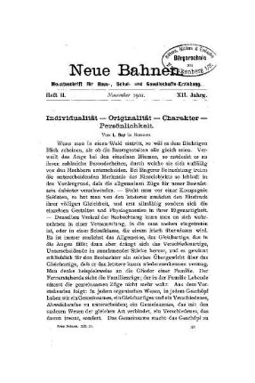 Individualität - Originalität - Charakter - Persönlichkeit