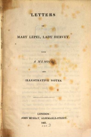Letters : with a Memoir and illustrative Notes