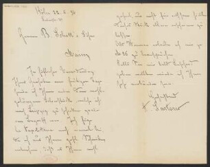 Brief an B. Schott's Söhne : 22.05.1896