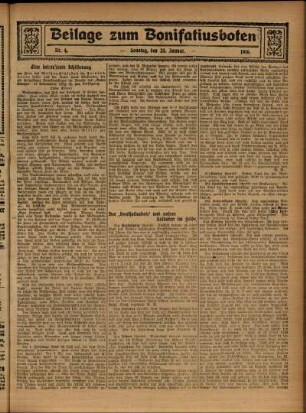 Zweite Ausgabe vom Sonntag, den 23. Januar 1916.