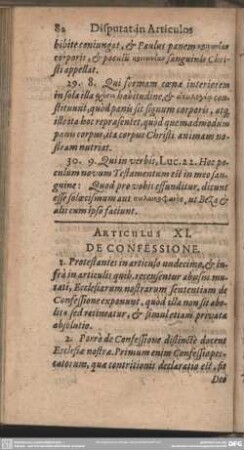 Articulus XI. De Confessione
