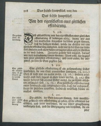 Das sechste hauptstück, Von den eigenschaften einer göttlichen offenbarung.