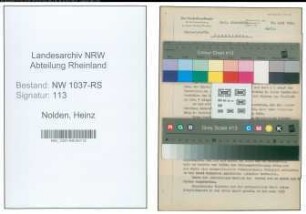 Entnazifizierung Heinz Nolden , geb. 09.07.1898 (Anstaltssekretaer)