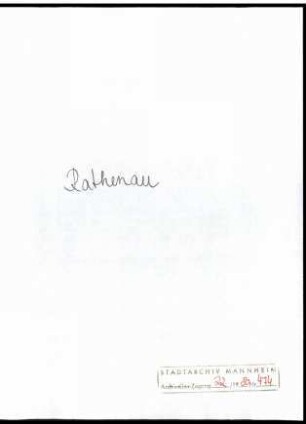 Rathenau, [Walter], Reichsminister für Wiederaufbau, Berlin, an Wichert
