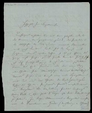 Brief von Ferdinand David an Louis Spohr