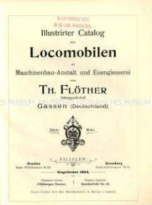 Lokomobilen der Maschinenbauanstalt und Eisengiesserei Th. Flöter