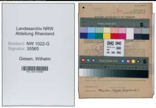 Entnazifizierung Wilhelm Giesen , geb. 20.07.1892 (Werkmeister)