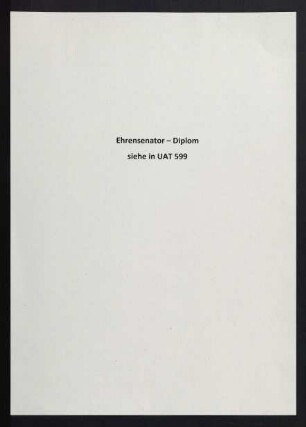 Verweis auf Ehrensenator-Diplom