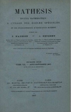TOME VII. - AOUT-SEPTEMBRE 1897.