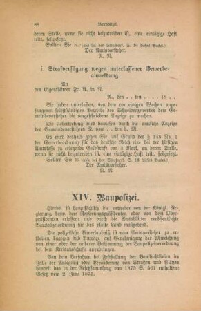 XIV. Baupolizei