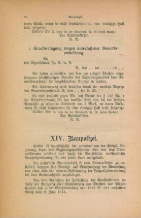 XIV. Baupolizei