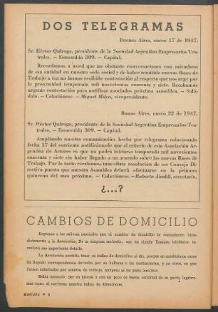 Cambios de domicilio
