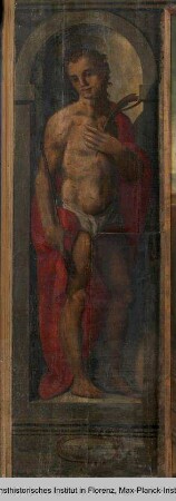 Heiliger Laurentius, Segnender Gottvater in Glorie, heiliger Sebastian und heiliger Zenobius : Heiliger Sebastian