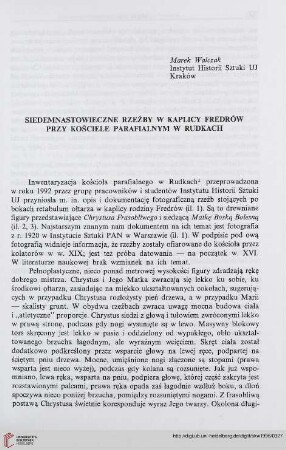 2: Siedemnastowieczne rzeźby w kaplicy Fredrów przy kościele parafialnym w Rudkach