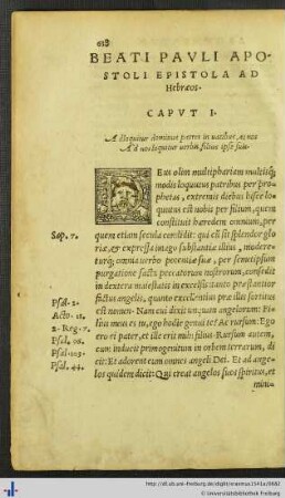 Beati Pauli Apostoli Epistola ad Hebraeos.