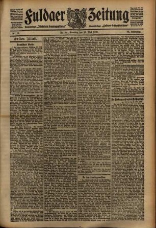 Erste Ausgabe vom Samstag, den 23. Mai 1908.