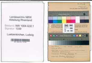 Entnazifizierung Ludwig Luetzenkirchen , geb. 19.05.1890 (Stadtinspektor)