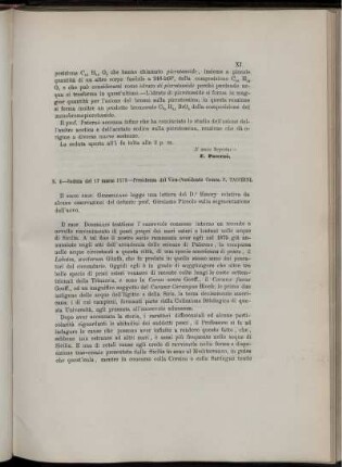 N. 4 - Seduta del 17 marzo 1878 - Presidenza del Vice-Predidente Comm. P. Tacchini.