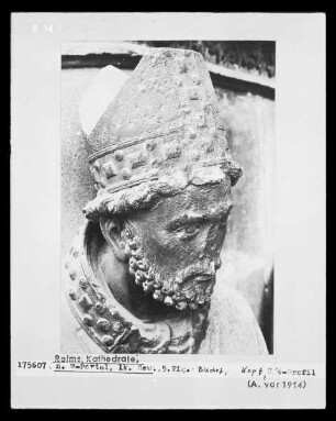 Nördliches Westportal — Nördliches Gewände — Heiliger Bischof (5. Figur), sogenannter Nikasius
