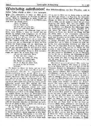 Wahrhaftig auferstanden! : Eine Osterbetrachtung aus dem Vorjahre, auch in diesem Jahre nützlich zu lesen