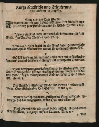 Kurtze Nachricht und Erleuterung Vorstehender 16 Kupffer.