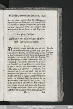 Der fünfte Abschnitt. Geschichte der holländischen ostindischen Handlungsgesellschaft.