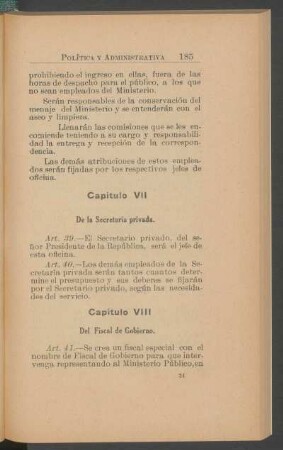 Capítulo VIII - Del Fiscal de Gobierno.