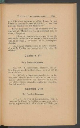 Capítulo VIII - Del Fiscal de Gobierno.