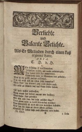 Verliebte und Galante Getichte.