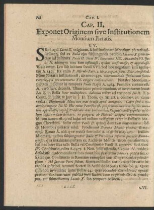 Cap. II. Exponet Originem sive Institutionem Montium Pietatis.